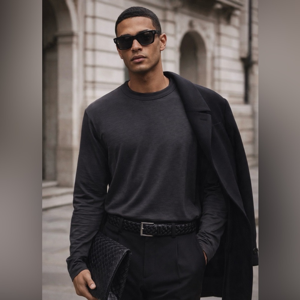 Bottega Veneta Charcoal Gray Men’s long sleeve tee size 50